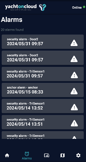 Alarm Screen